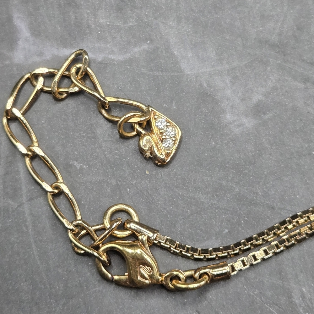Pre-Loved Swarovski "Dance" Sliding Two Tone Crystal Pendant Box Chain Necklace - Picture 6 of 7